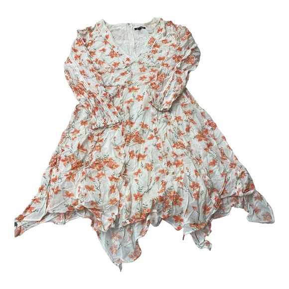 NWT LOVE SAM Anthropologie Womens Spring Foliage Handkerchief Hem Dress Medium - Picture 2 of 8
